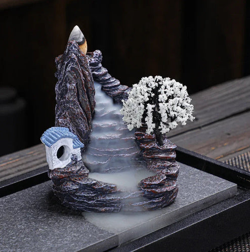 Resin Reflux Incense Burner Tower – Sandalwood Aromatherapy & Mosquito Repellent Decor