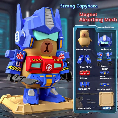 Magnetic Mechanical Capybara Robot Original Cartoon Action Figure Toys Articulated Action Figure Detachable Weapons Toy